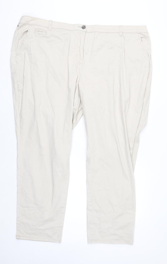Additional front view of Maine New England Women's Beige Chino Trousers, size 26R