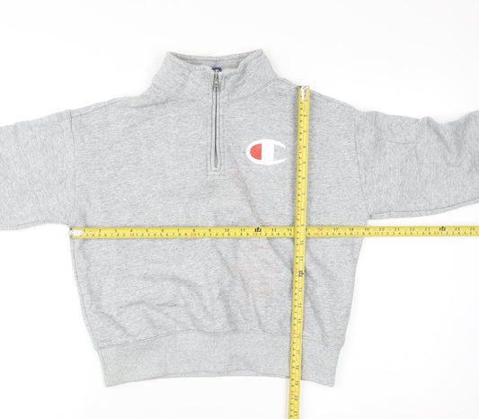 Champion Women's Grey 1/4 Zip Pullover Sweatshirt Small