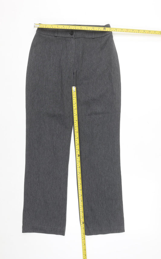 Kookai Womens Grey Straight Leg Stretch Trousers Size 8