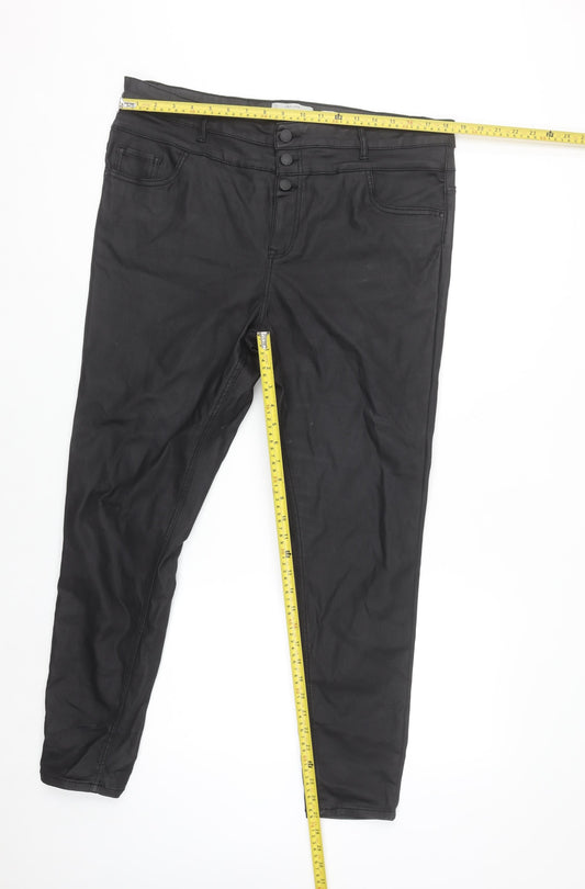 New Look Women's Black High Waist Skinny Yazmin Trousers Size 18