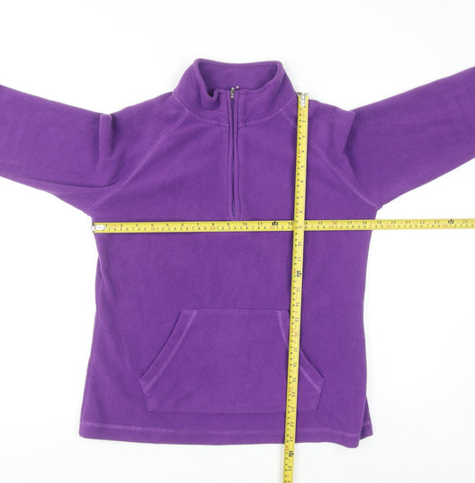 Dunnes Women Purple Fleece 1/4 Zip Pullover Sweatshirt Size 12