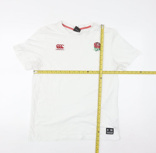 Canterbury Men’s White England Rugby T-Shirt Size M Short Sleeve