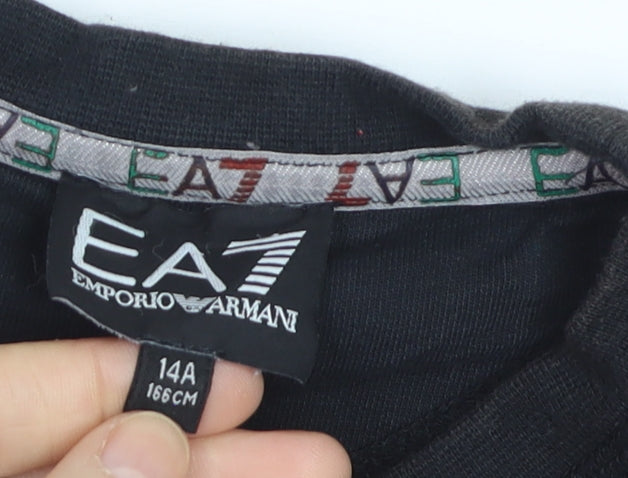Additional view of Emporio Armani EA7 Black Cotton Teens Sweatshirt Size 14A Regular Fit