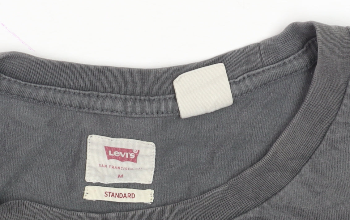 Levi's Men's Grey Cotton Crew Neck Short Sleeve T-Shirt M