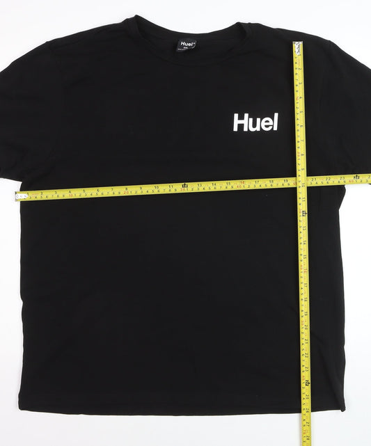 Huel Men's Black 2XL Crew Neck Cotton Stretch Logo T-Shirt