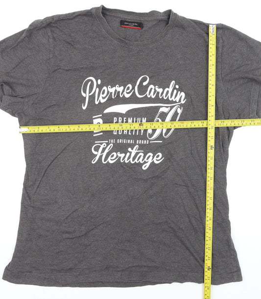 Pierre Cardin Men’s Grey 2XL Heritage Graphic T-Shirt