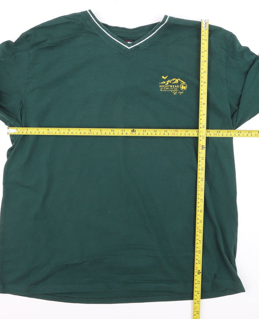 Atlas for Men Green Long Sleeve V-Neck Cotton T-Shirt 3XL Mens Casual Top