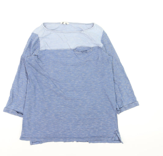 FatFace Women’s Blue Striped Long Sleeve Cotton T-Shirt Size L