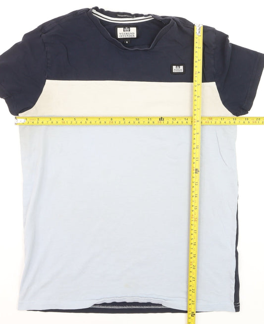 Weekend Offender Men's Multicolour Small Colourblock Cotton T-Shirt
