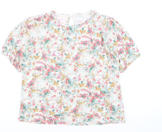 FatFace Womens Multicoloured Floral Cotton Tunic Blouse Size 18
