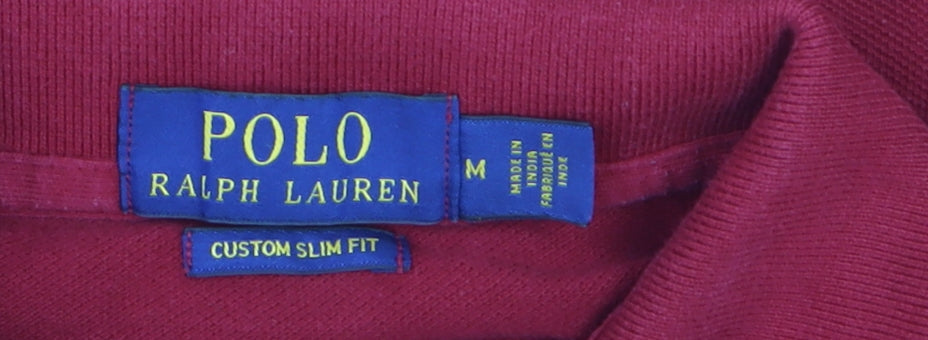 Ralph Lauren Men's Red Slim Fit Polo Shirt Size M Cotton