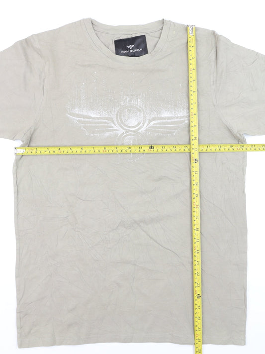 Creative Recreation Men's Beige Graphic Logo T-Shirt Size L