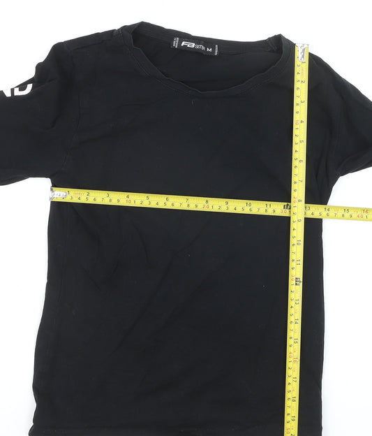 FB Sister Boys Black Long Sleeve Graphic T-Shirt Size M Casual Jersey Top
