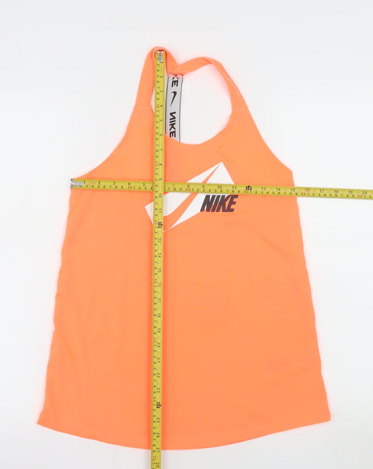 Nike Women Orange Dri-Fit Racerback Tank Top Size S