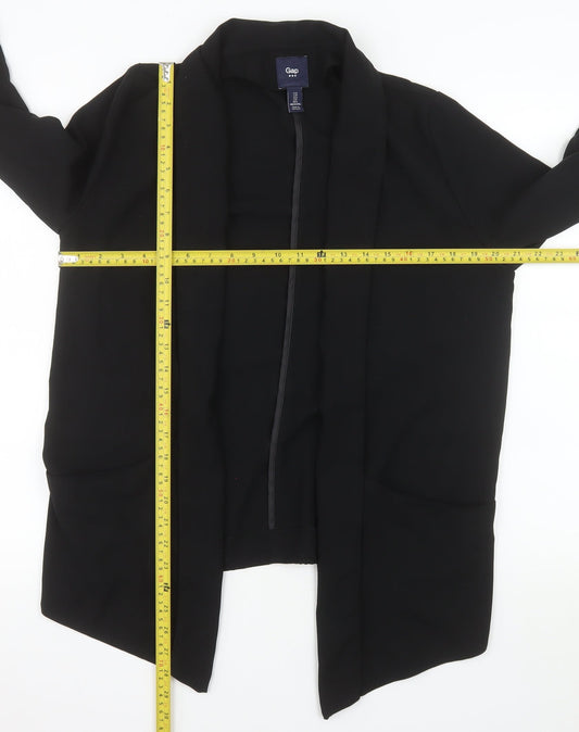 Gap Women Black Shawl Collar Blazer Jacket Size S Polyester Regular Fit