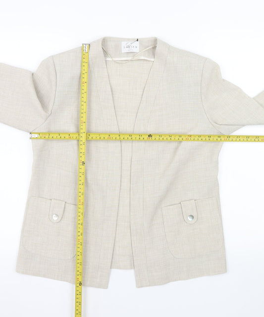 Eastex Women Beige Regular Fit Open Front Suit Jacket UK 10