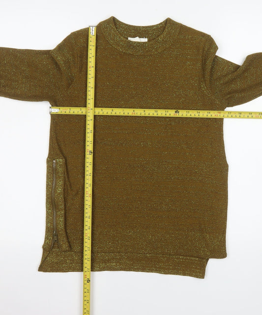 H&M Conscious Women's Gold XS Crew Neck Pullover Jumper