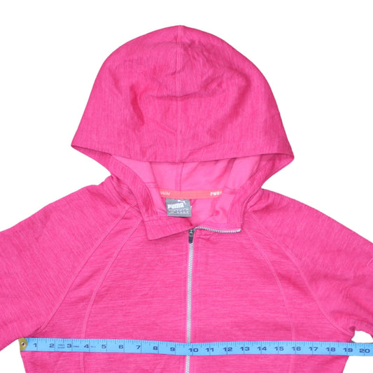 Puma Women’s Pink Full Zip Hoodie Size 14 PWRWarm Lightweight Sports Top