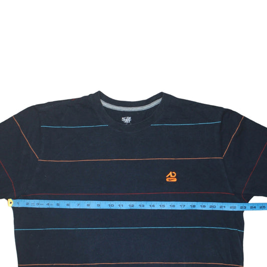 Nike Men's Blue Striped Crew Neck Short Sleeve Cotton T-Shirt XL
