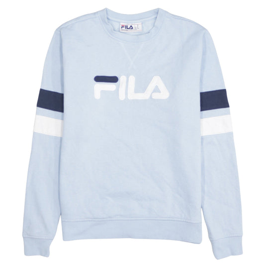 Additional front view of Fila Women Light Blue Crew Neck Pullover Sweatshirt M