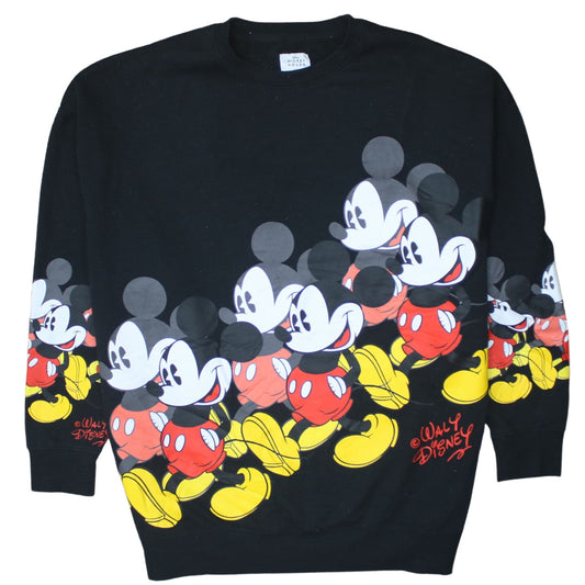 Front view of Disney Mickey Mouse unisex black pullover sweatshirt, size S