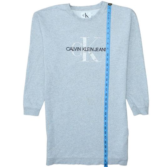 Calvin Klein Jeans Women's Grey Size 16 Logo T-Shirt Dress