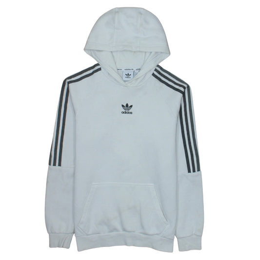 Additional front view of Adidas Men’s White Pullover Hoodie Small Regular Fit Fleece