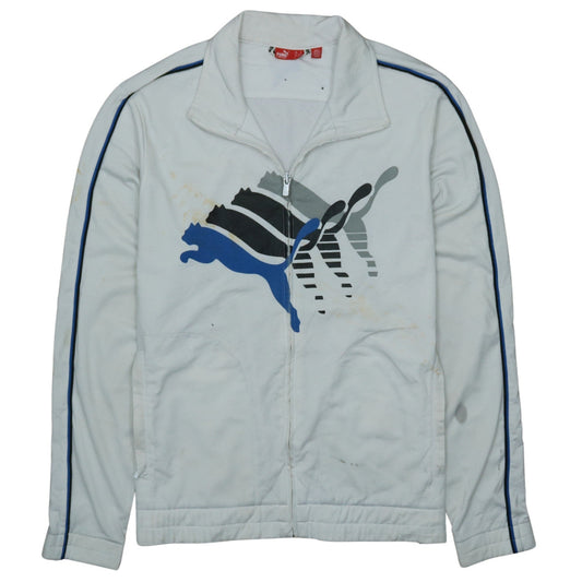 Additional front view of Puma Men's White Full Zip Sports Sweatshirt Small