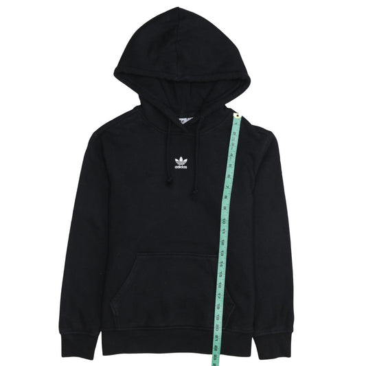 Adidas Womens Black Pullover Hoodie Size 6 Lightweight Cotton Casual