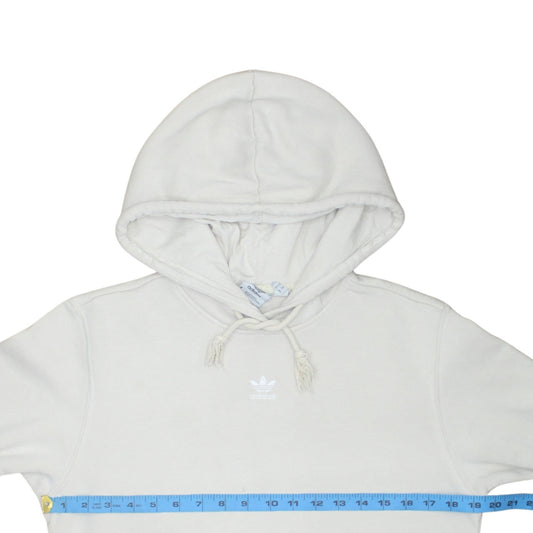 Adidas Women Ivory Hoodie Size 8 Pullover Cotton Casual Hooded Sweatshirt