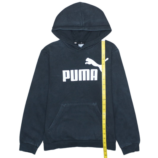 Puma Boys Black Fleece Pullover Hoodie 13-14 Years Regular Fit
