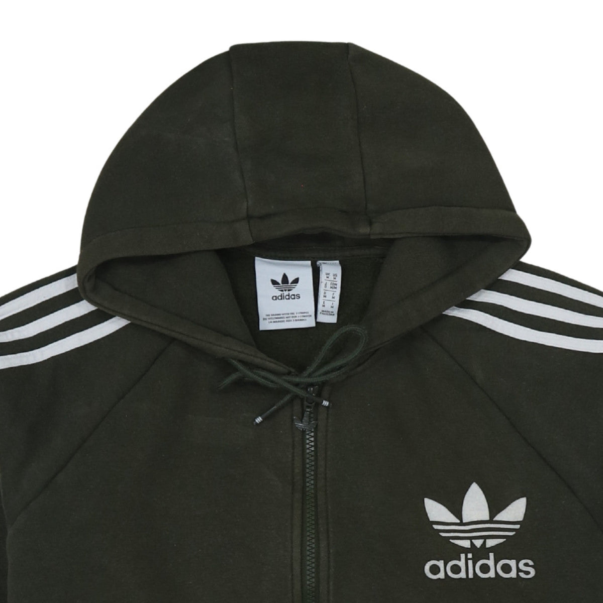 Additional view of Adidas Men's Green Full Zip Hoodie M Sports Fleece Sweatshirt