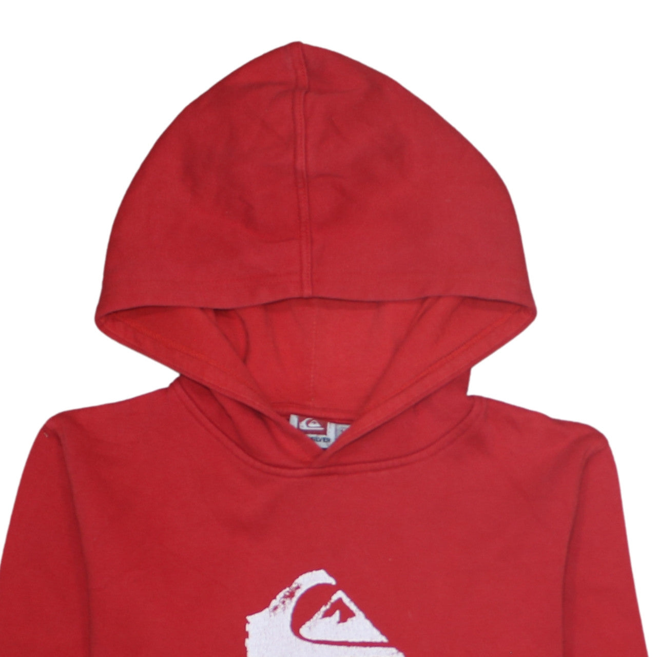 Additional view of Quiksilver Teens Red Pullover Hoodie, size 14, Cotton Logo Surf Style