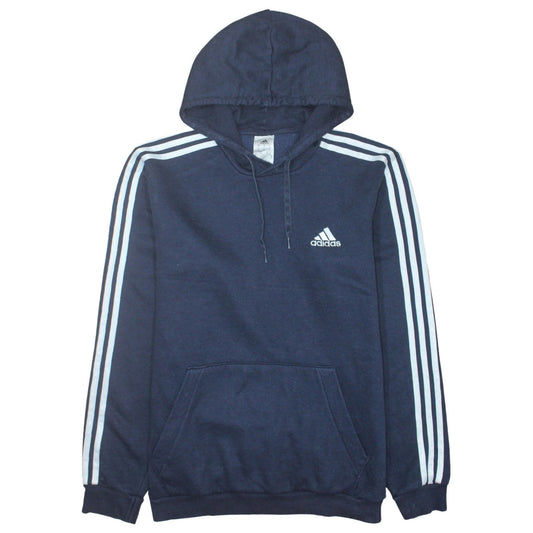 Additional front view of Adidas Men’s Blue Pullover Hoodie Medium Sports Fleece
