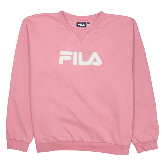 Additional front view of Fila Women’s Pink Logo Pullover Sweatshirt XL Regular Fit