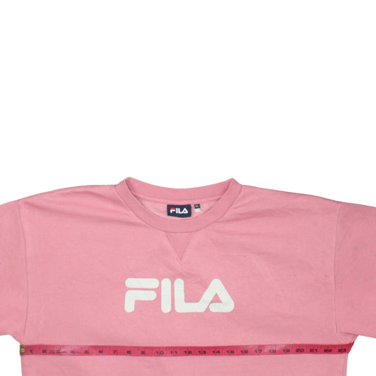 FILA Women’s Pink Logo Pullover Sweatshirt XL Regular Fit