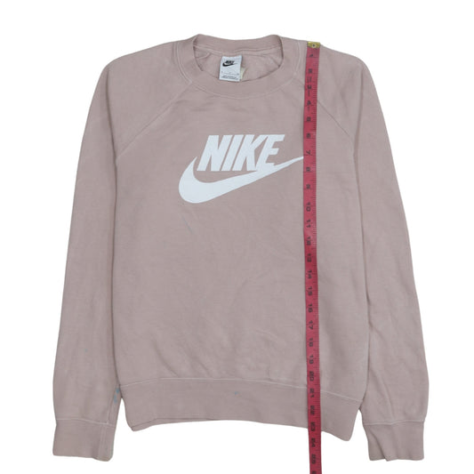 Nike Womens Pink Logo Pullover Sweatshirt Size S Crew Neck