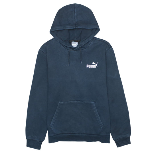 Additional front view of Puma Men's Blue Pullover Hoodie, size S, Sports Fleece Sweatshirt