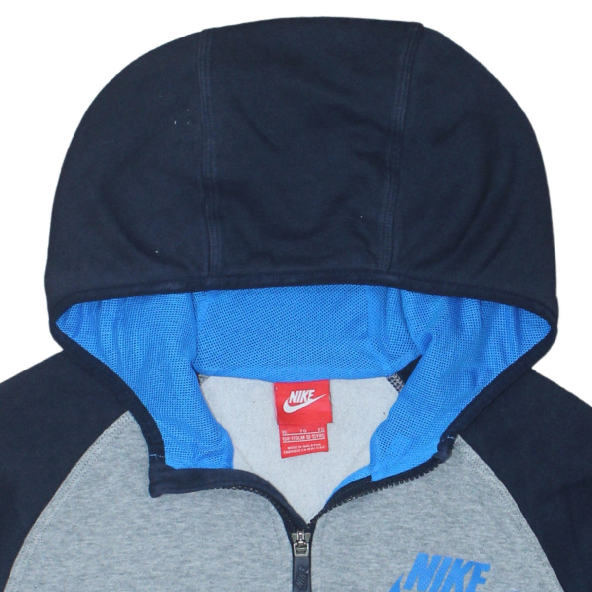 Additional view of Nike boys’ grey full zip hoodie xl 13-15 years fleece colourblock sportswear