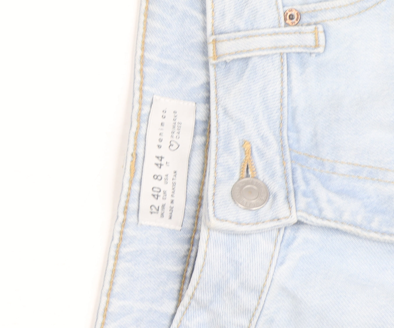 Primark Women’s Light Blue Straight Leg High Rise Jeans Size 12