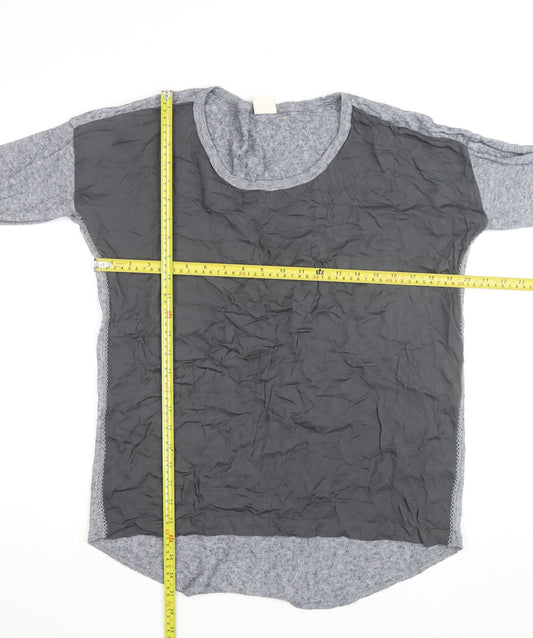 Yaya Men's Grey Long Sleeve Casual Top Large Cotton Blend