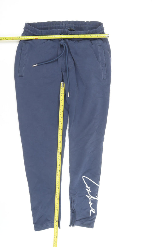 Couture Club Men's Blue Slim Fit Jogger Trousers Size M