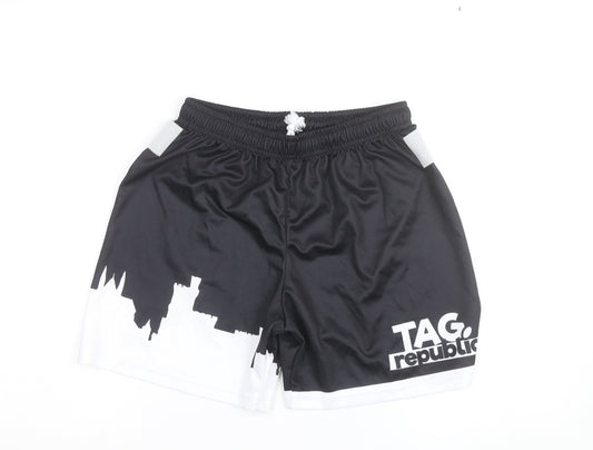 DES Men's Black Athletic Shorts Size 30 Elastic Waist Lightweight
