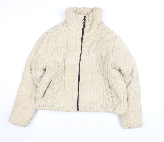 PrettyLittleThing Women’s Beige Corduroy Puffer Jacket UK 6