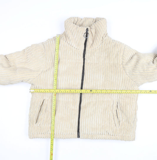 PrettyLittleThing Women’s Beige Corduroy Puffer Jacket UK 6