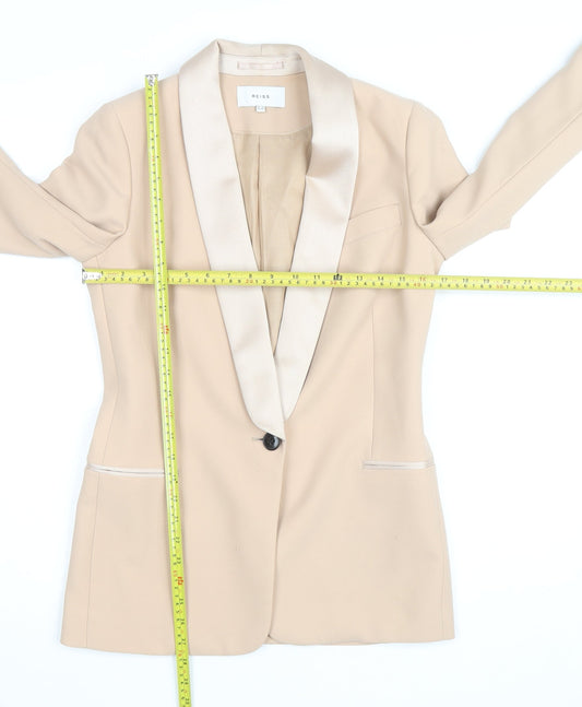 Reiss Women Beige Slim Fit Blazer UK 8 Formal Jacket