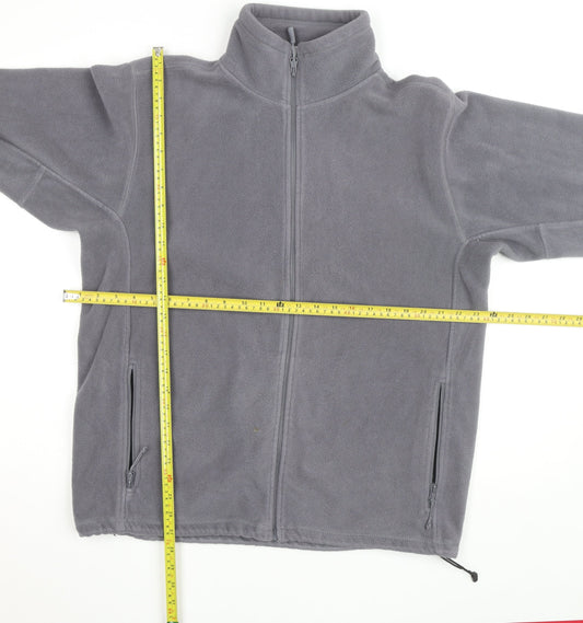 Russell Mens Grey Fleece Full Zip Basic Jacket Size L