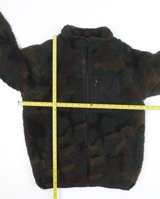 Brave Soul Men’s Camouflage Fleece Jacket Size S Full Zip Outdoor Style