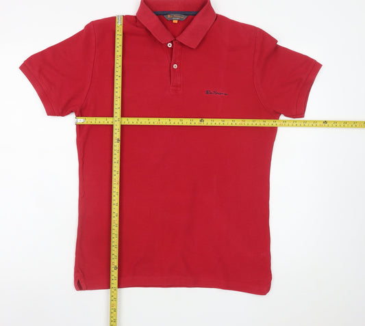 Ben Sherman Men's Red Cotton Polo Shirt Size S Classic Style