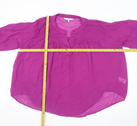 Next Women's Purple Viscose Tunic Blouse Size 12 Long Sleeve